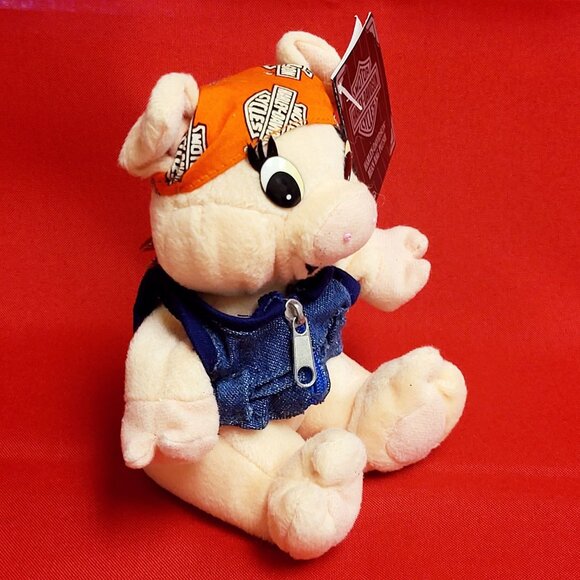 Vintage Harley Davidson Punky Hog Pig Bean Bag Plush Figure Doll 1997 - Picture 6 of 11